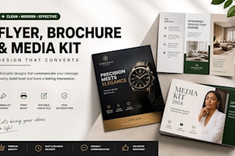 design minimalist flyer, brochure and media kit
