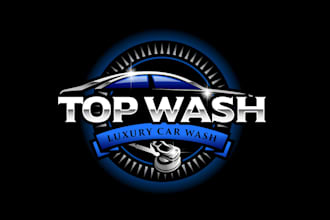 modern automotive brand identity car wash logo design gig