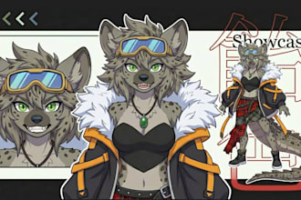 design furry avatar 3d vrchat avatar furry fursona, 3d furry model live2d model