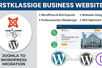 joomla to wordpress webador website  german deutsch business wordpress divi web