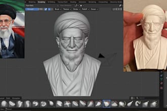 3d head sculpt bust model realistic character 3d face  portrait 3d printing stl