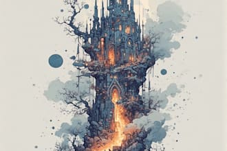 design a sci fi fantasy book cover design that sells