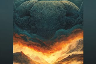 craft a mythical fantasy book cover with cinematic detail