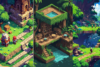 create pixel art tileset sprite sheet background 2d top down rpg map game assets