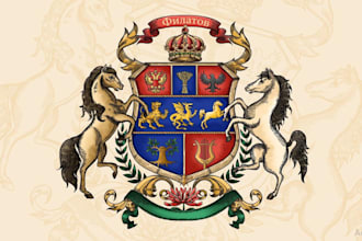 make custom family crest, heraldic and coat of arms logo
