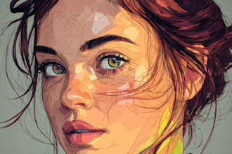create a face into color vector art portrait