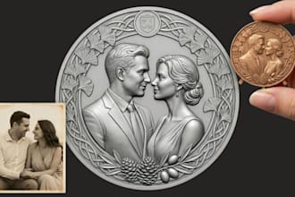 sculpt 3d coin model image to cnc relief model 3d ring 3d pendant stl engraving