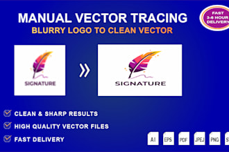vectorize and recreate blurry logo or image fast