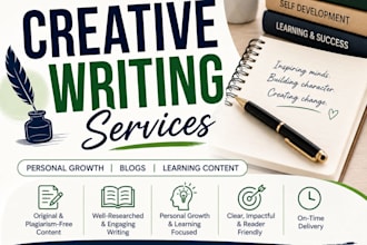 write learning content and creative writing