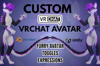 create, design and rig custom vrchat avatar for PC and quest