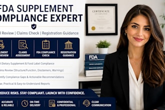 do fda supplement compliance, label review, registration, and claims check