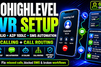 setup gohighlevel IVR twilio a2p 10dlc and ai calling automation