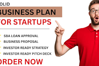 write professional business plan for startups, grants, proposal and fundraising
