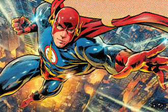 illustrate a superhero comic cover art