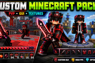 create custom minecraft resource pack, item texture pack, pvp, java or bedrock