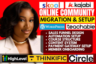 migrate skool kajabi circle community course migration setup, membership website