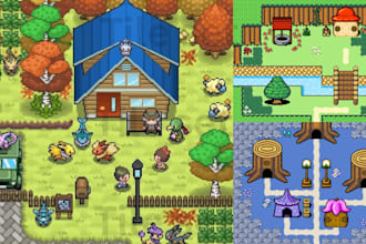 do pixel art tileset rpg maker game environment tilemap pixel animation