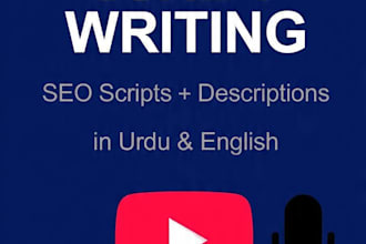 write SEO youtube scripts and video descriptions in ur,eng