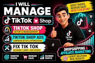 manage tiktok shop tiktok shop ads fix tik tok dropshipping, affiliate marketing