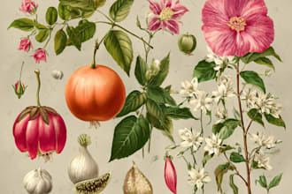 create detailed scientific botanical illustrations of plants
