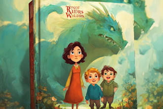 illustrate magical and colorful childrens book covers