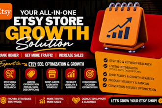 setup etsy shop, design etsy digital product setup etsy pod, do etsy listing SEO