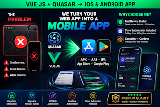 convert vue quasar web app to ios android app using capacitor ionic cordova apk
