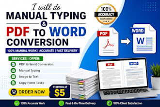manual typing and convert pdf to editable word or docs
