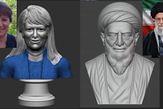 sculpt 3d head bust model 3d face portrait realistic character 3d printing stl