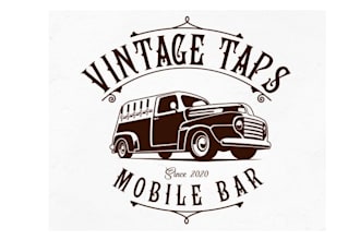 design classic vintage taps mobile bar logo