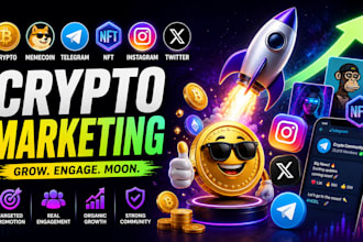 crypto promotion memecoin telegram nft instagram and twitter marketing