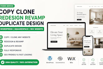 clone copy redesign revamp duplicate design wordpress squarespace wix website