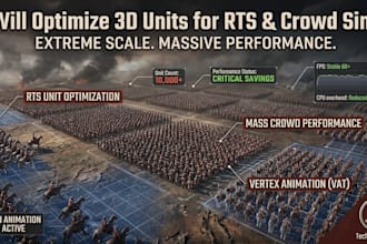 optimize 3d units and characters for rts and crowd simulations