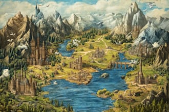 design a unique vector map, realistic or fantasy