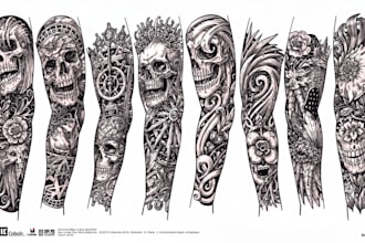 professionally design your sleeve tattoo , chest tattoo