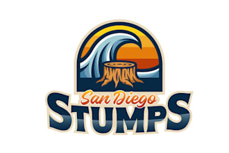make fun san diego logo for a local stump removal company