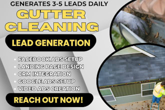 exclusive gutter cleaning lead, cleaning facebook ads,  google ads, video ads