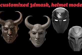 create custom 3d mask helmet design cosplay mask 3d printable model for you