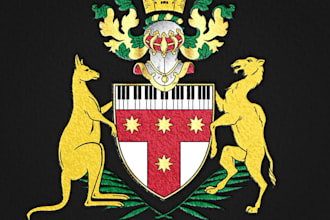 do hand drawn heraldic regal family crest coat of arms logo