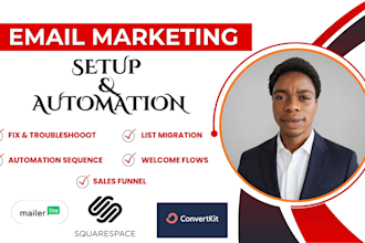 fix, migrate, setup mailerlite or convertkit email automation for squarespace