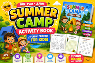 design fun summer  activity book for kids exciting learning and adventure