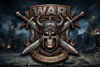 design a bold and powerful war logo for your brand