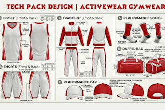 create production ready fashion tech pack with urban logo clothing flat sketch
