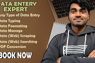 do data manage, data typing, data formatting and web searching and scarping
