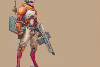 design unique sci fi characters and cyberpunk artwork