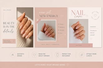design aesthetic instagram posts for beauty and nail brands