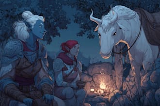 draw dnd character art or fantasy character commission