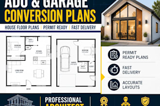create adu plans, garage conversion and house floor plans