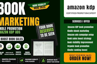 do book marketing, kindle promotion, amazon KDP ads to boost book sales design