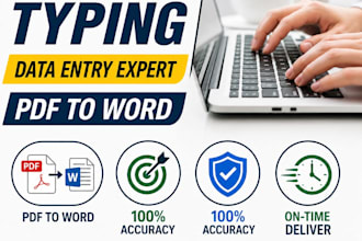 fast and accurate typing work from PDF, or handwritten notes